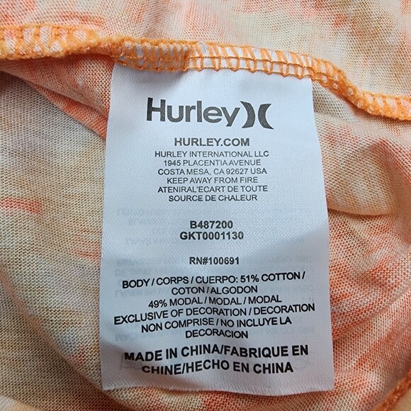 NWT Hurley Women's Orange Sleeveless Dylan Crop Top Size L - Picture 7 of 10